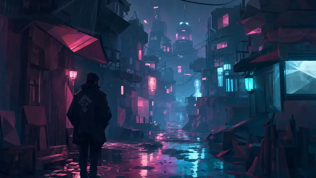 霓虹雨夜場景